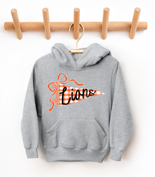 YOUTH THORNE LIONS GINGHAM PENNANT - TODDLER & YOUTH SWEATSHIRT OPTIONS