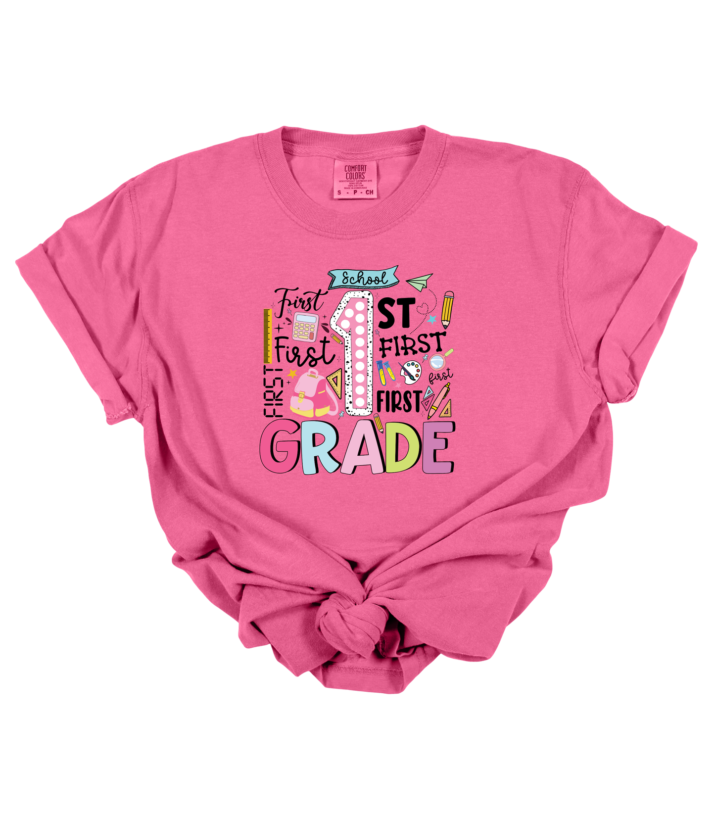 FIRST GRADE COLLAGE TEACHER TEE