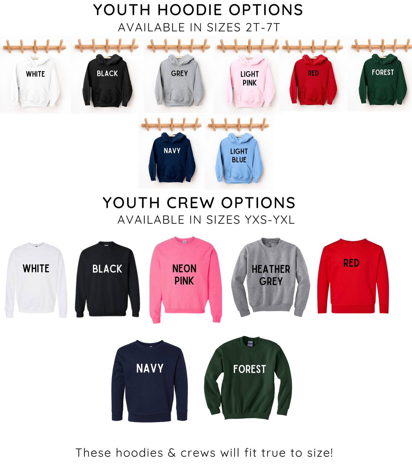 YOUTH FAUX FABRIC MERRY - TODDLER & YOUTH SWEATSHIRT OPTIONS