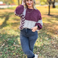 FIND ME IN FALL MIXED CABLE KNIT SWEATER WITH TIE BACK