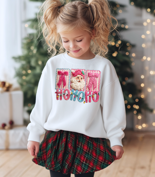 YOUTH FAUX YARN HO HO HO - TODDLER & YOUTH SWEATSHIRT OPTIONS