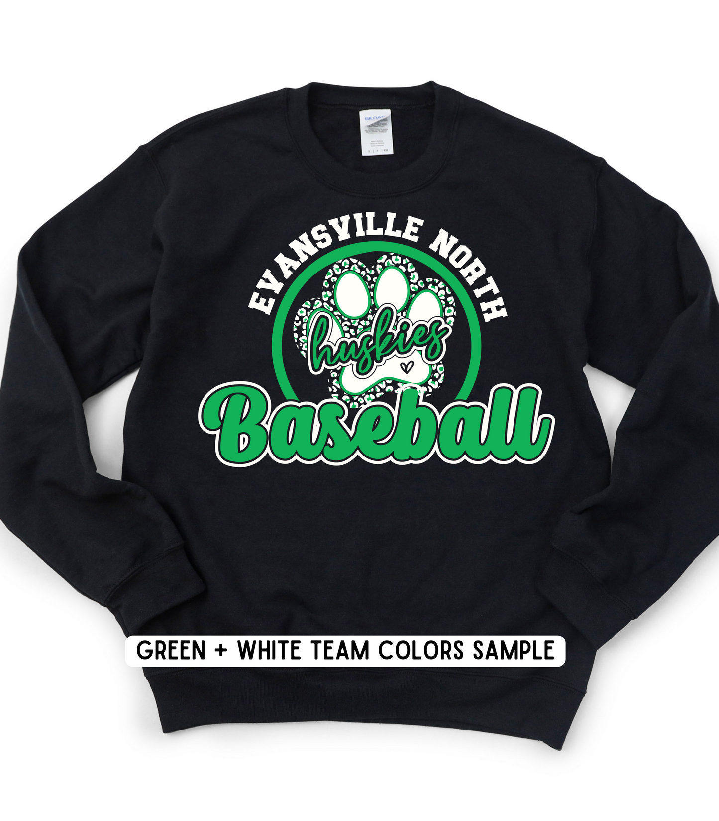 ADULT CUSTOMIZABLE BASEBALL CIRCLE PAW CREWNECK