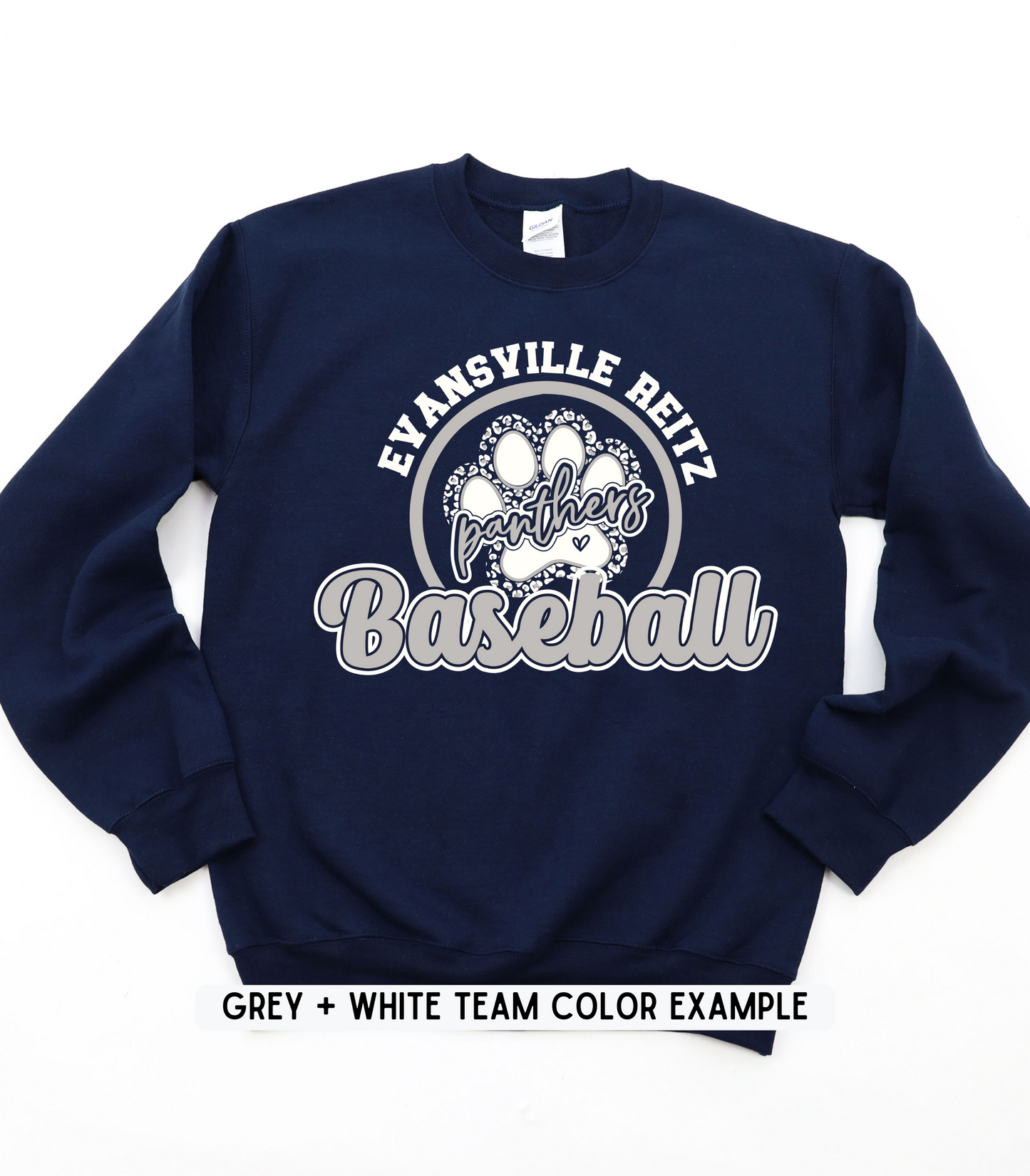 ADULT CUSTOMIZABLE BASEBALL CIRCLE PAW CREWNECK