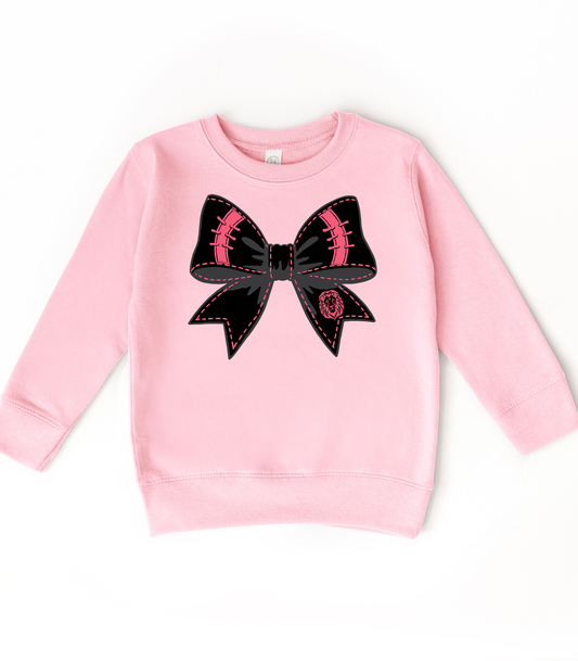 YOUTH THORNE BLACK + PINK BOW - TODDLER & YOUTH SWEATSHIRT OPTIONS