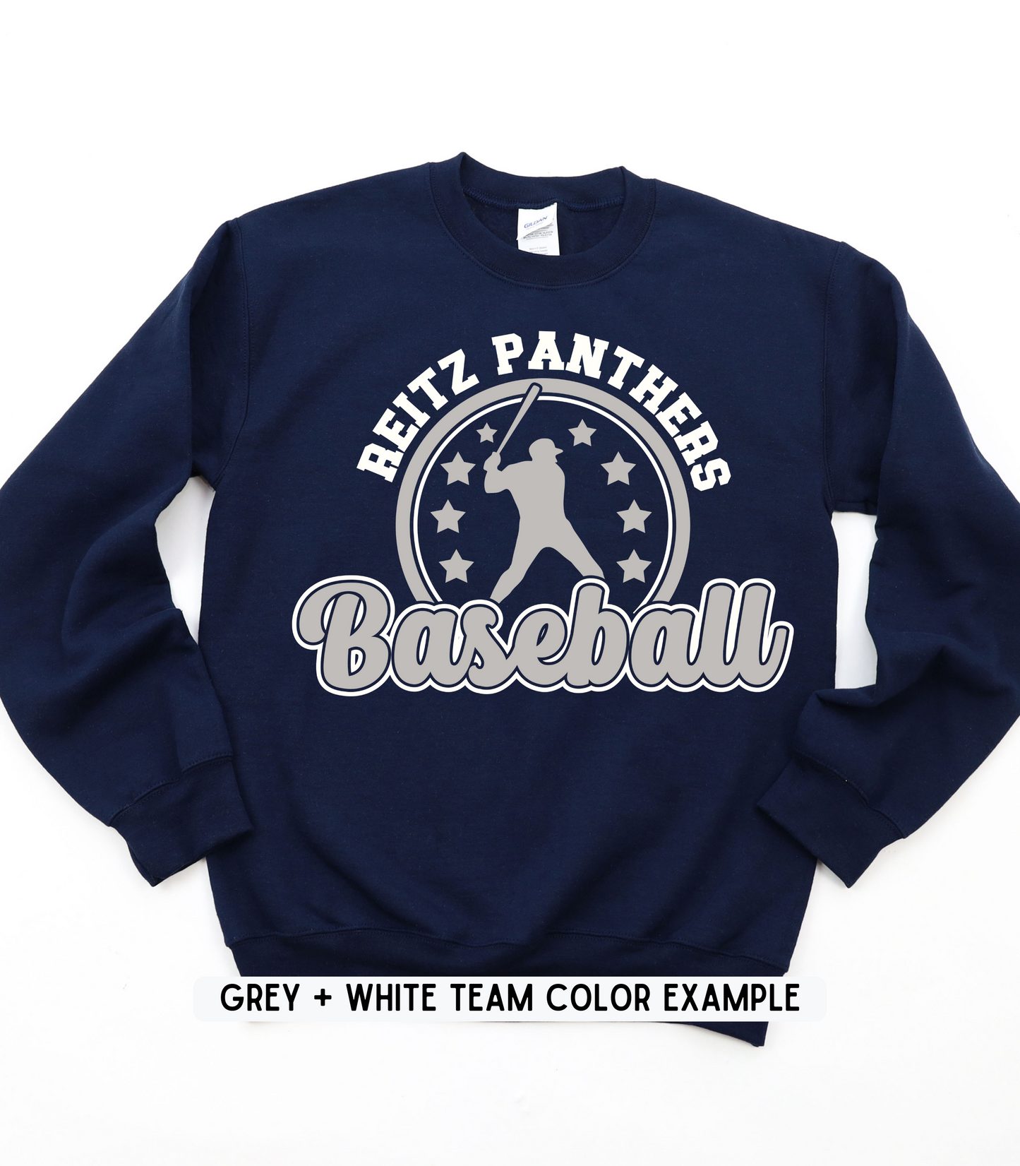 ADULT CUSTOMIZABLE BASEBALL W/STARS CREWNECK