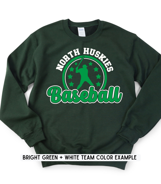 ADULT CUSTOMIZABLE BASEBALL W/STARS CREWNECK