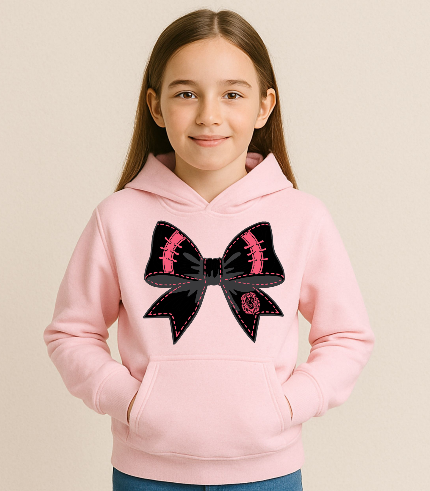 YOUTH THORNE BLACK + PINK BOW - TODDLER & YOUTH SWEATSHIRT OPTIONS