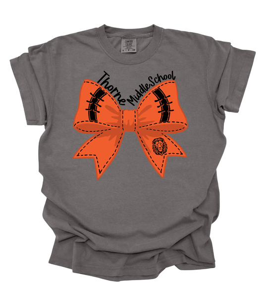 THORNE MS ORANGE + BLACK BOW - TEES + LONG SLEEVE TEES