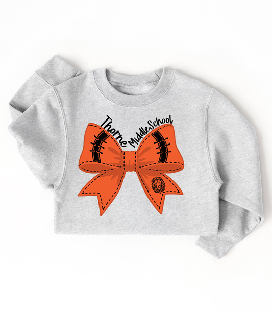 YOUTH THORNE MS ORANGE + BLACK BOW - TODDLER & YOUTH SWEATSHIRT OPTIONS