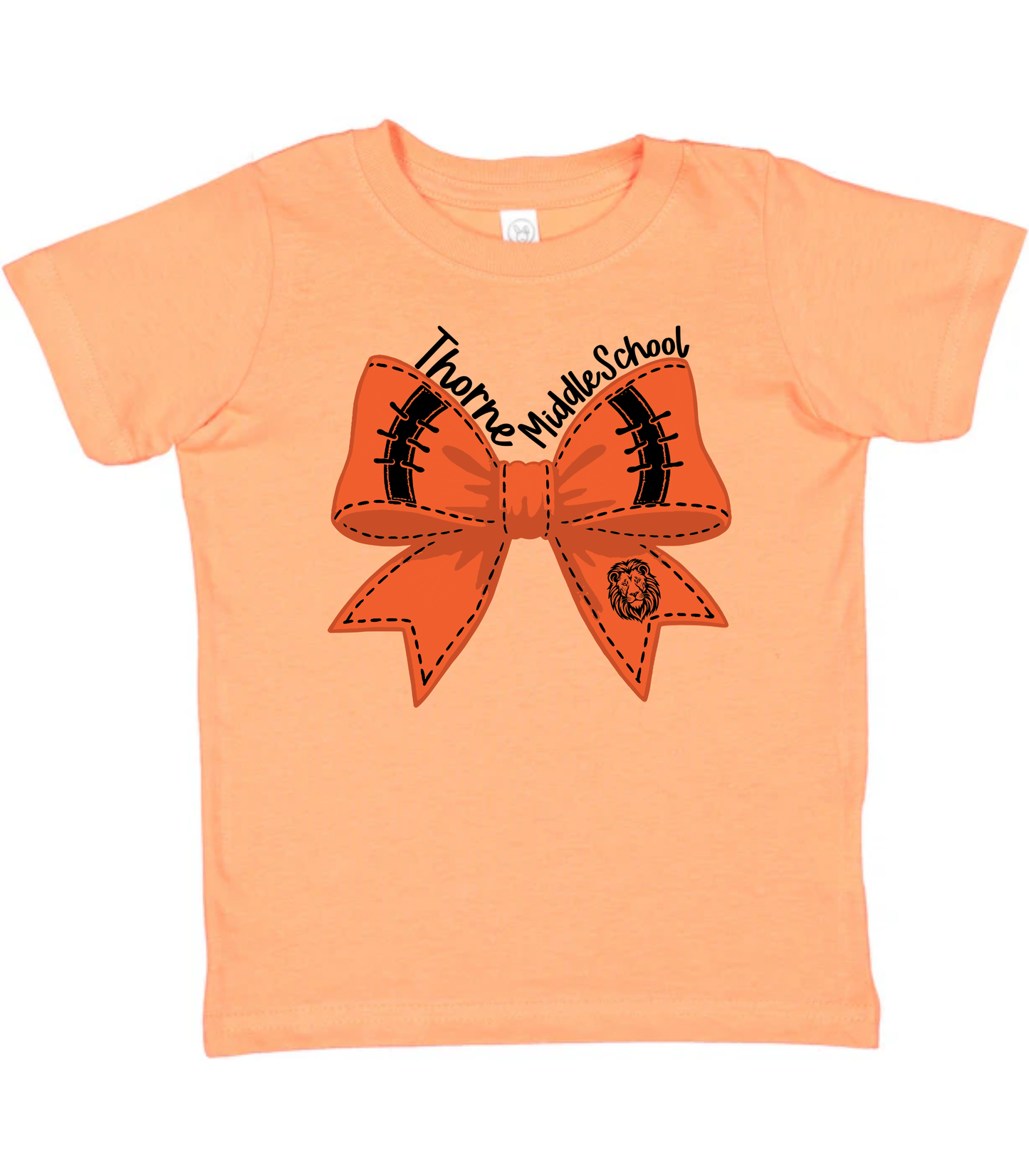 YOUTH THORNE MS ORANGE + BLACK BOW - TODDLER & YOUTH TEES