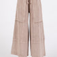 GOOD DAY MINERAL WASH FRENCH TERRY WIDE LEG PANTS