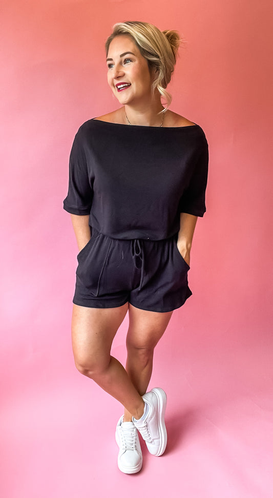 RESTOCK * AIN'T THAT SOME OFF SHOULDER ROMPER - FINAL SALE