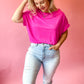 YOU PROOF HOT PINK DOLMAN TOP - FINAL SALE