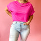 YOU PROOF HOT PINK DOLMAN TOP - FINAL SALE