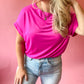 YOU PROOF HOT PINK DOLMAN TOP - FINAL SALE