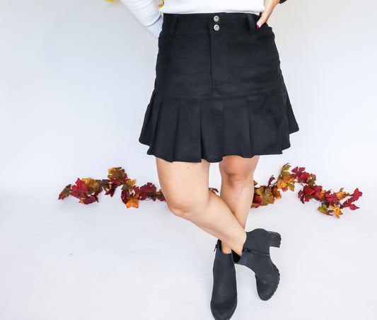 CAN'T DENY CORDUROY PLEATED SKIRT - FINAL SALE