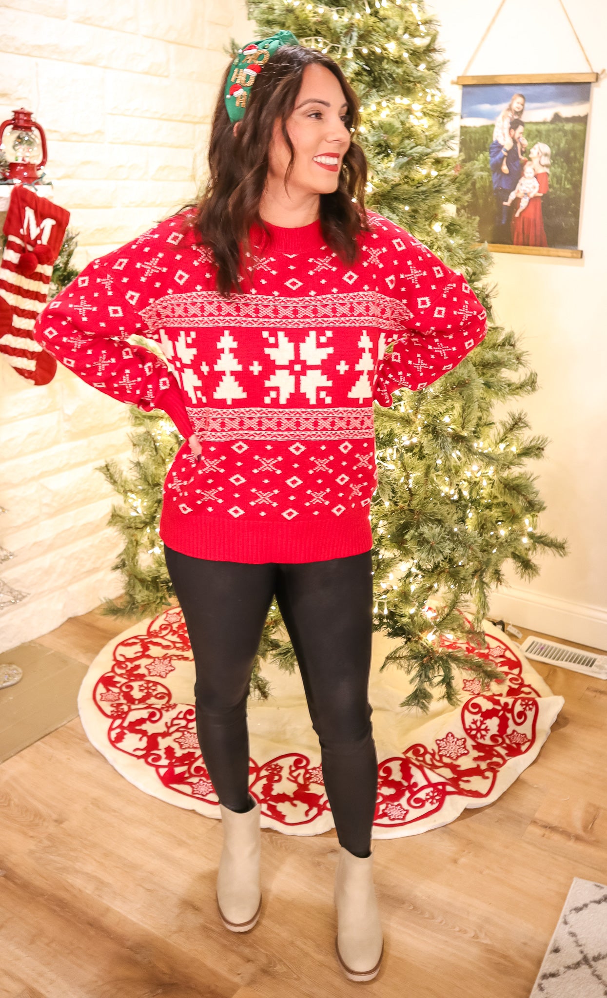 FESTIVE IN RED SWEATER