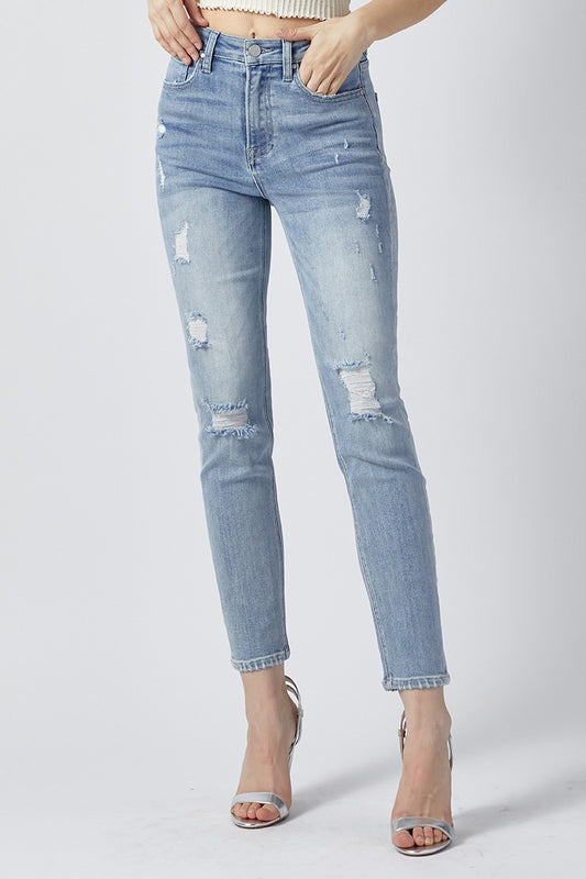 VANESSA HIGH RISE ANKLE RISEN JEANS