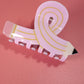 BACK TO SCHOOL TEACHER PENCIL HAIR CLAW CLIPS | 40H858: Pink