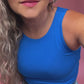 BLUE DOUBLED LAYERED HIGH NECK TANK - BEST OF THE BEST BASIC - FINAL SALE