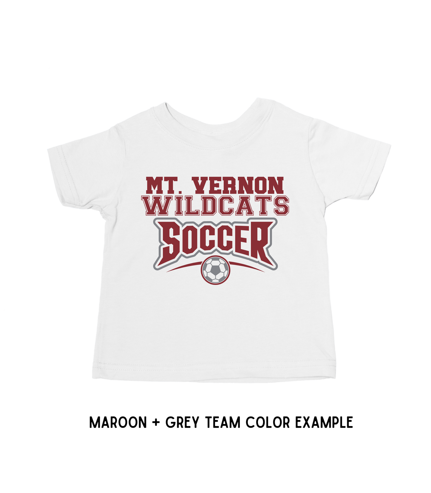 KIDS CUSTOMIZED SCHOOL NAME SOCCER TEE